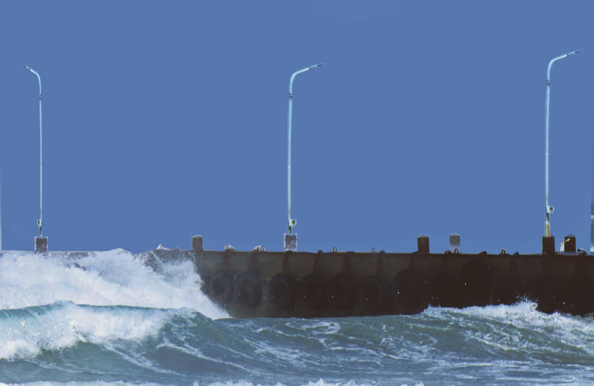 Sea Water Rising Above the Pamban Bridge Near Rameswaram